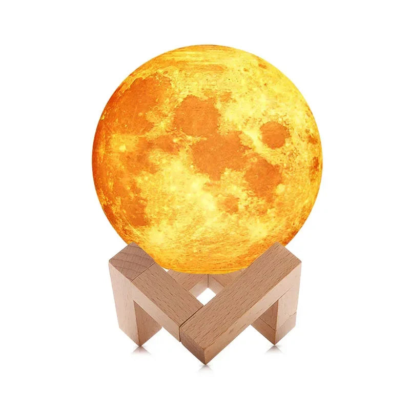 3D Moon Air Humidifier 880ML LED Night Light USB Rechargeable Home Essential Oil Aroma Diffuser Cool Mist Maker Purifier