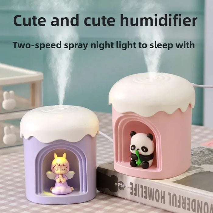 Cute Pet Small Night Light Humidifier USB Direct Plug Office Desktop Humidifier Atmosphere Light Sprayer