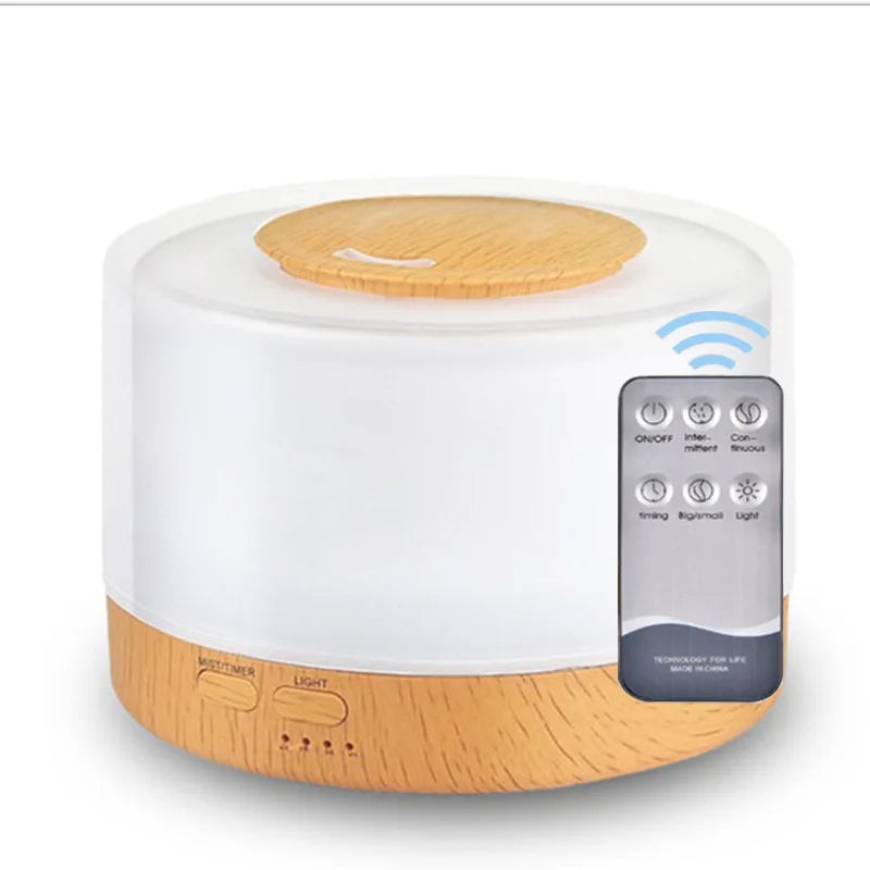700Ml Large Capacity Wood Grain Aromatherapy Humidifier Intelligent Fog Aromatherapy Diffuser Colorful Night Light Air Purifie