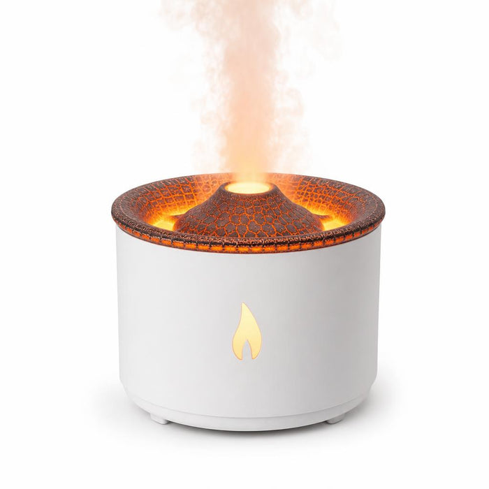 Humidificador volcán con luz de llama